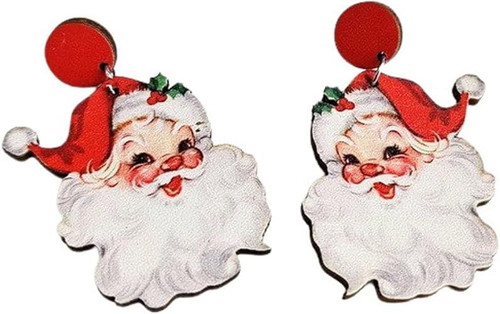 Funny Cute Christmas Earrings Santa Claus Christmas Tree Snowman Wooden Dangle Drop Earrings Vintage Gingerbread Man Cow Bus Earrings for Women Xmas Christmas Party Jewelry