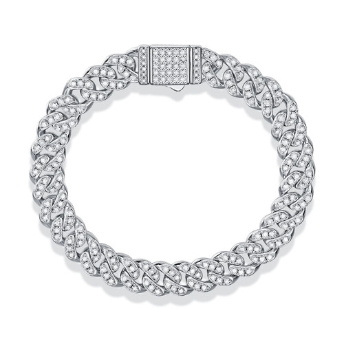 Silver Lovers - Made of morganite, 925 sterling silver and platinum-plated diamonds, it is a fashionable jewelry bracelet and a luxurious silver accessory.