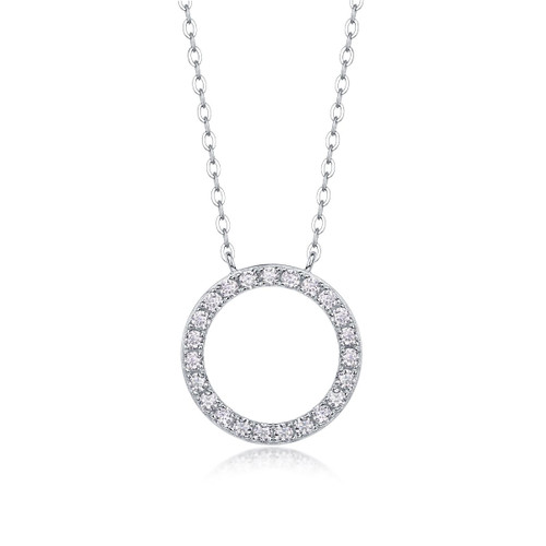 As you wished - a fashionable and trendy jewelry necklace pendant set, featuring Monnes stone, made of 925 silver and plated with platinum diamonds.