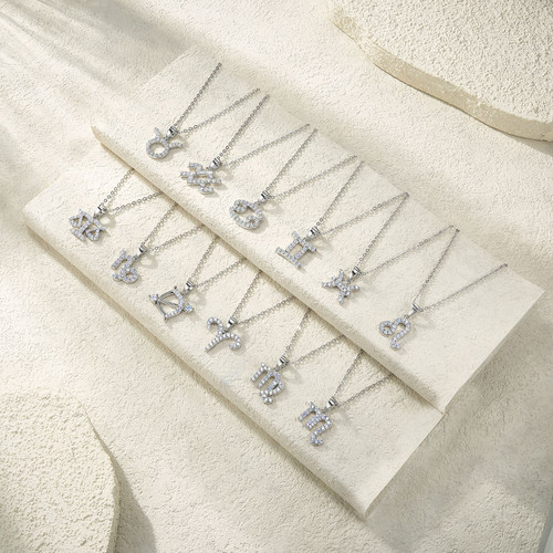 Twelve Zodiac Signs - A trendy and fashionable jewelry necklace pendant set, made of moissanite S925 sterling silver and platinum-plated diamonds