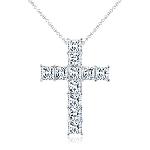 A fashionable and popular jewelry necklace pendant set, featuring Monnes stone, made of 925 silver and plated with platinum diamonds.