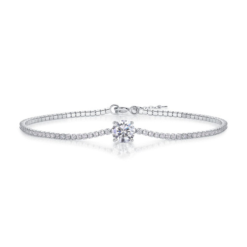 Dawn Dew - Made of morganite, 925 sterling silver and platinum-plated diamonds, it is a fashionable jewelry bracelet and a luxurious silver accessory.