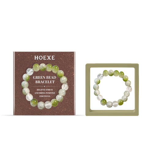 Hoexe Green Beads Bracelet, Men And Women Fashion Convenient Comfort Daily Life Decoration Bracelet