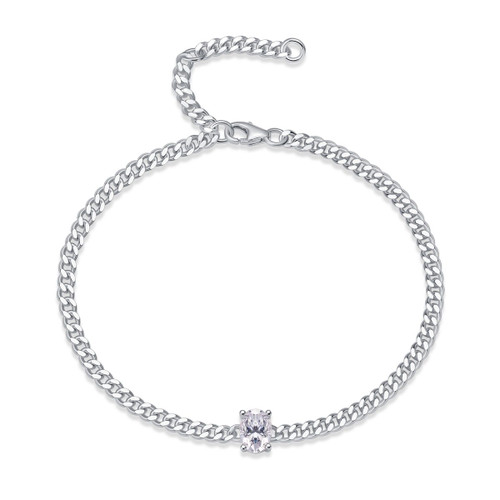 Breakthrough - A fashionable jewelry bracelet set with Moissanite S925 sterling silver and platinum-plated diamonds, a luxurious silver accessory