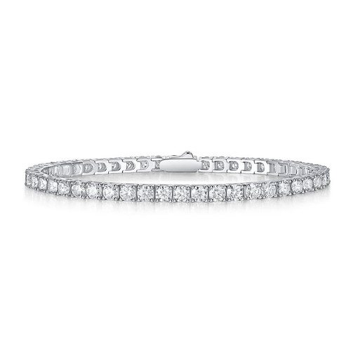 Silver Lovers - Made of morganite, 925 sterling silver and platinum-plated diamonds, it is a fashionable jewelry bracelet and a luxurious silver accessory.