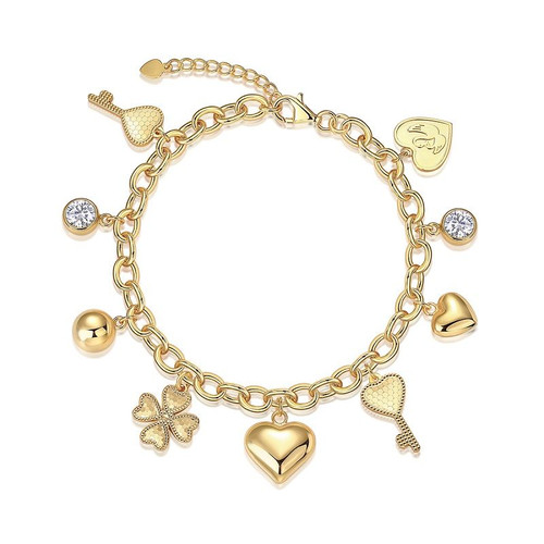 Heart Locks for Dream Realization - Made of moissanite, 925 sterling silver and platinum-plated diamonds, it is a fashionable jewelry bracelet and a luxurious silver accessory.