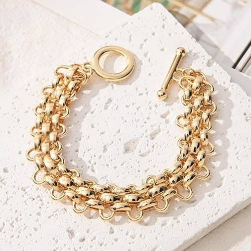 14K Gold and Silver Plated Special Cain Link with Toggle Clasp Closure in Daily or Party for Women Fashion Jewelry Gifts