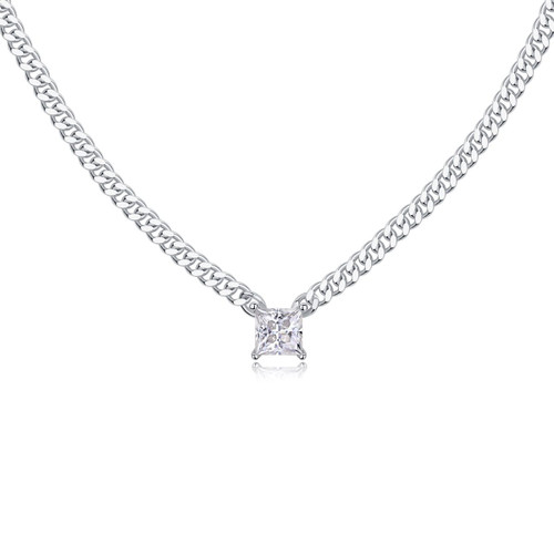 Zhang Yang - A fashionable and popular jewelry necklace pendant set, featuring one carat morganite, made of 925 silver and plated with platinum and diamonds.