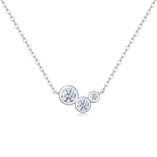 A fashionable and popular jewelry necklace pendant set, featuring Monisite gemstones, made of 925 silver and plated with platinum and diamonds.