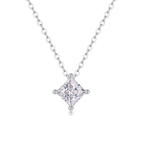 "Coexistence" - A fashionable and popular jewelry necklace pendant set, featuring one carat morganite, made of 925 silver and plated with platinum and diamonds.