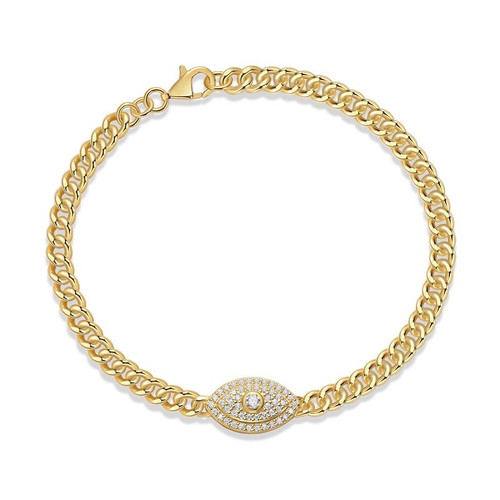 Holy Eye - Made of morganite, 925 sterling silver and platinum-plated diamonds, it is a fashionable jewelry bracelet and a luxurious silver accessory.