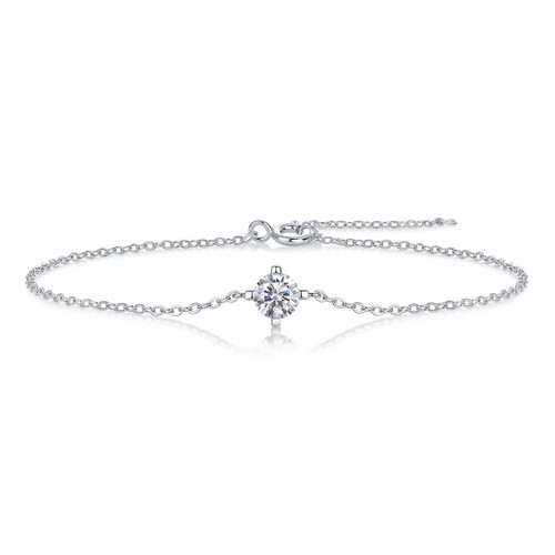 Cross Chain - Made of morganite, 925 sterling silver and platinum-plated diamonds, it is a fashionable jewelry bracelet and a luxurious silver accessory.