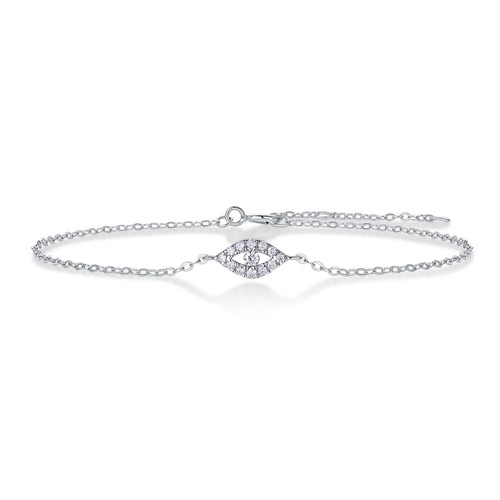 Window of the Soul - Made of morganite, 925 sterling silver and platinum-plated diamonds, it is a fashionable jewelry bracelet and a luxurious silver accessory.