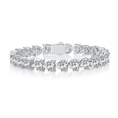 Love Daily - Made of moissanite, 925 sterling silver and platinum-plated diamonds, it is a fashionable jewelry bracelet and a luxurious silver accessory.