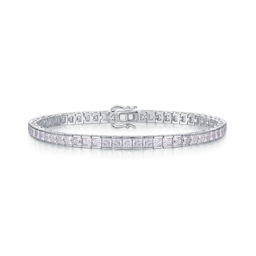 Time and Space Tunnel - Made of morganite, 925 sterling silver and platinum-plated diamonds, it is a fashionable jewelry bracelet and a luxurious silver accessory.