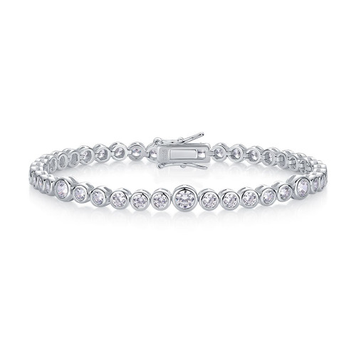 Jingdong - Made of morganite, 925 sterling silver and platinum-plated diamonds, it is a fashionable jewelry bracelet and a luxurious silver accessory.