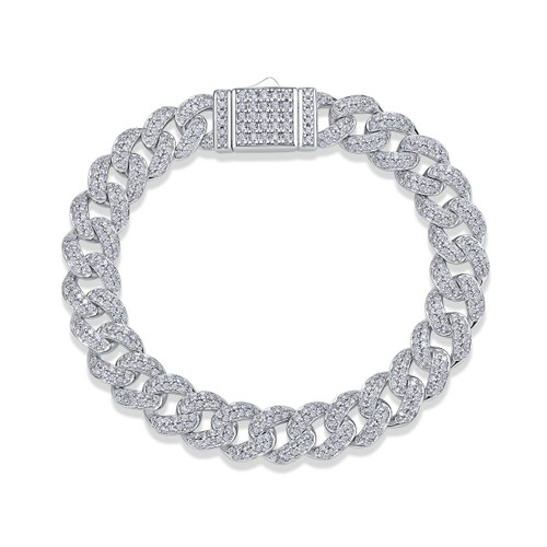 Cherry Orange Glow - Composed of morganite, 925 sterling silver and platinum-plated diamonds, it is a fashionable jewelry bracelet and a luxurious silver accessory.