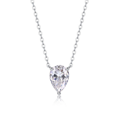 Dripping Water into Jewels - A fashionable and popular jewelry necklace pendant set, featuring Monis stone, made of 925 silver and plated with platinum diamonds