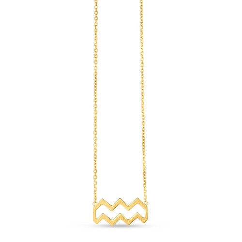 14K Yellow Gold Aquarius Necklace