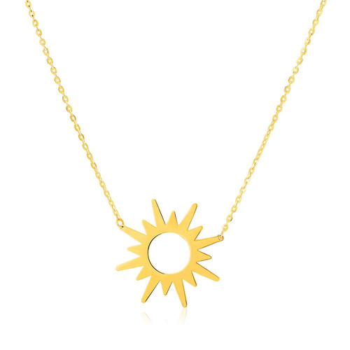 14K Yellow Gold Sunburst Necklace
