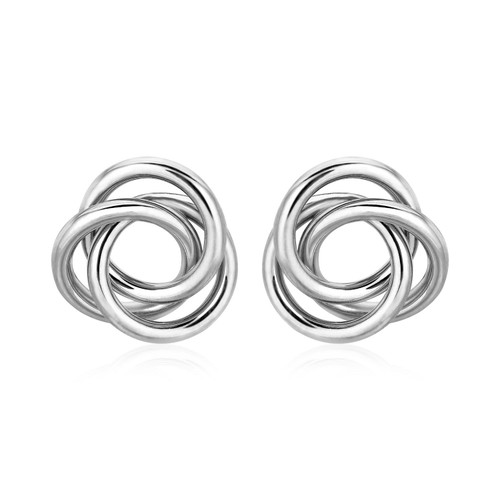 Polished Open Love Knot Earrings in Sterling Silver