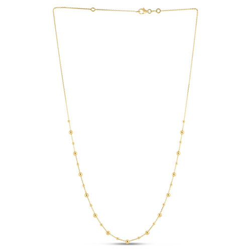 14k Yellow Gold Bead Necklace