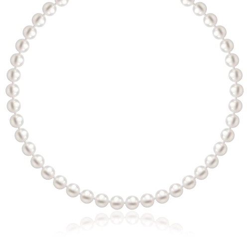 14k Yellow Gold Necklace with White Freshwater Cultured Pearls (6.0mm to 6.5mm)