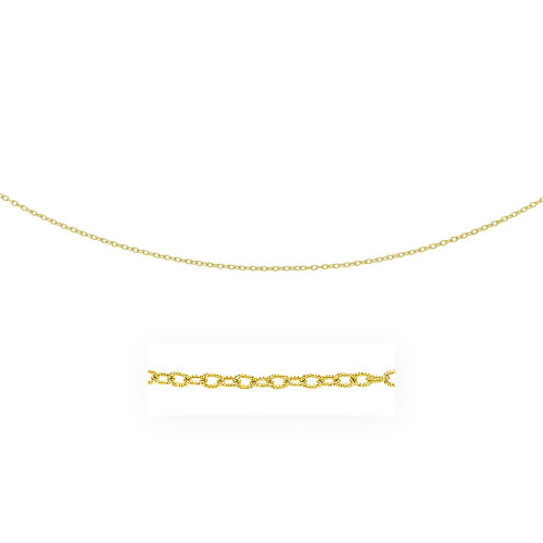2.5mm 14k Yellow Gold Pendant Chain with Textured Links
