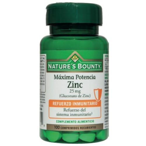 Nature's bounty zinc 25 mg 100comprimidos