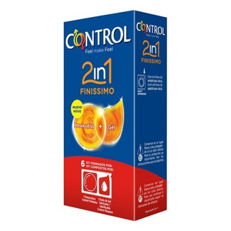 Control finísimo 2 en 1 preservativo + lubricante 6 UDS