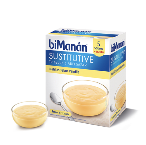 Bimánan natillas sabor vainilla, 5 sobres