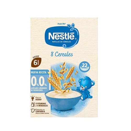 Nestlé papilla 8 cereales 0 % azúcares añadidos desde 6 meses 330 g
