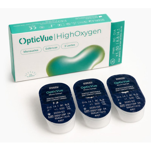 OpticVue HighOxygen lentillas mensuales hidrogel de silicona +4,00 3 unidades