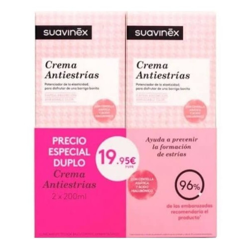 Suavinex crema antiestrias 2 envases 250 mL