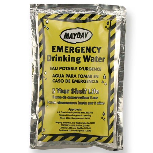 EMERGENCY DRINKING WATER MAYDAY CASE OF 100 POUCHES