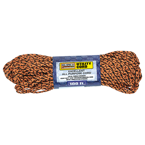 Utility Cord 100'  - Color Black and Orange 146