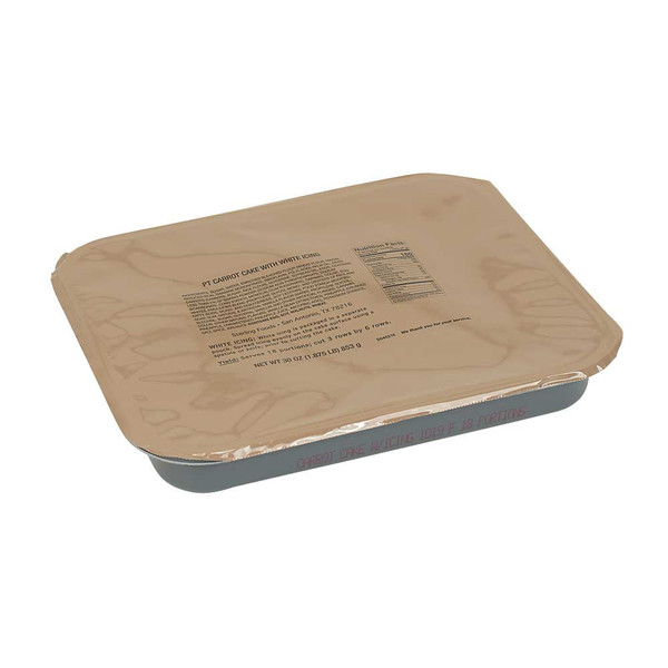 MRE POLY TRAY SHEET CAKE, CARROT CAKE WITH WHITE ICING 4 TRAYS