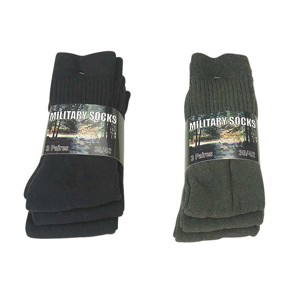MILITARY COTTON/POLY BLEND SOCKS 3PK