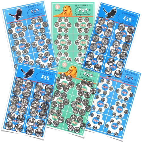 Silver Metal Press Stud Popper Snap Fastener Lion Brand