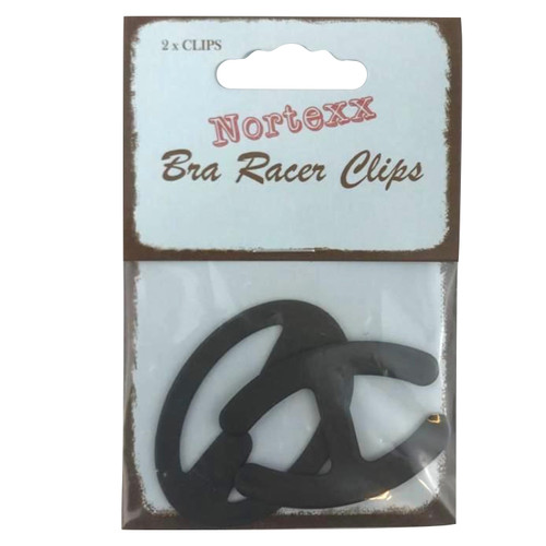 Bra Back Racer Clips 2-Pack Black – Adjustable Strap Converter