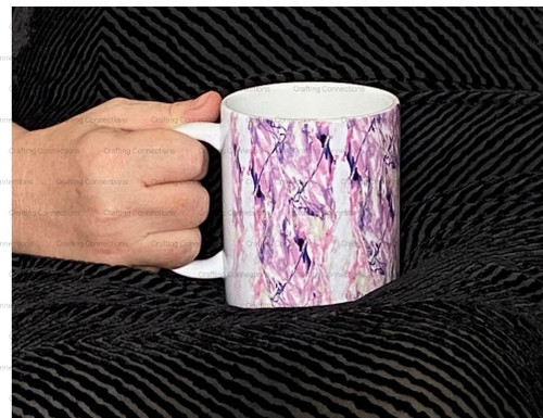 Purple Ink Floral 11oz Ceramic Mug