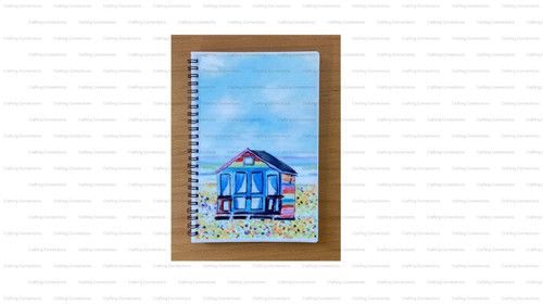 Beach Hut A5 Lined Spiral Notebook – Watercolour Coastal Design