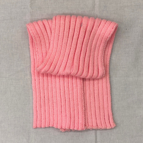Hand-Knitted Chunky Light Pink Ribbed Scarf – Wide Knit Winter Scarf