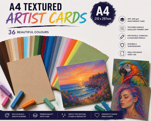 A4  Artists textured  Card Sheets – Heavyweight Textured Art Paper for Pastels