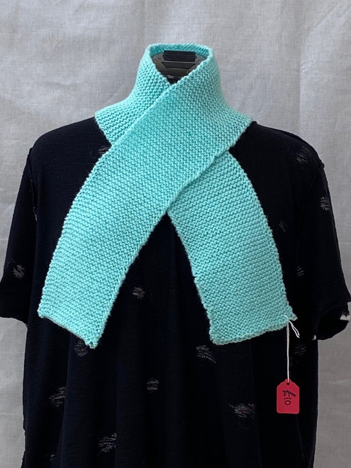 Hand-knitted SkyBlue ribbed Scarf