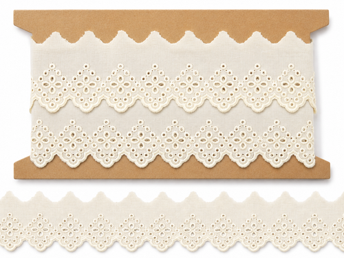 Ivory Scalloped Lace Trim 65mm Wide – Decorative Lace Edging for Sewing, Dressmaking & Crafts | Sold by the Metre
