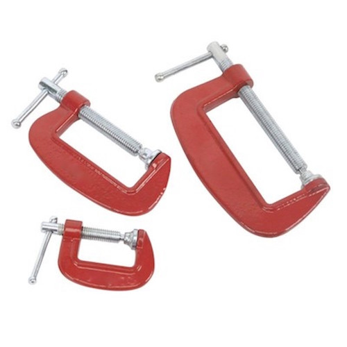 3 Piece G Clamp Set – 1", 2" & 3" Heavy Duty Clamps for Woodworking & DIY