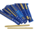 Image shows a selection of Whitecroft Essentials bamboo crochet hooks packaged in blue plastic sleeves.