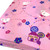 Image shows a lightweight pink cotton fabric printed with a playful children’s design of Nora the Mouse. The fabric is 137cm wide with a silky smooth finish, soft drape, and fine weave. Image shows fabric folded into a rectangle shown at an angle.