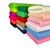 Image shows several bolts of fine nylon dress net fabric, 150cm wide, in a lightweight open mesh weave. The fabric is semi-transparent with a crisp texture, suitable for tutus, veils, and craft projects. Photograph shows several colours piled atop and beside each other. Photo taken from a side angle view.